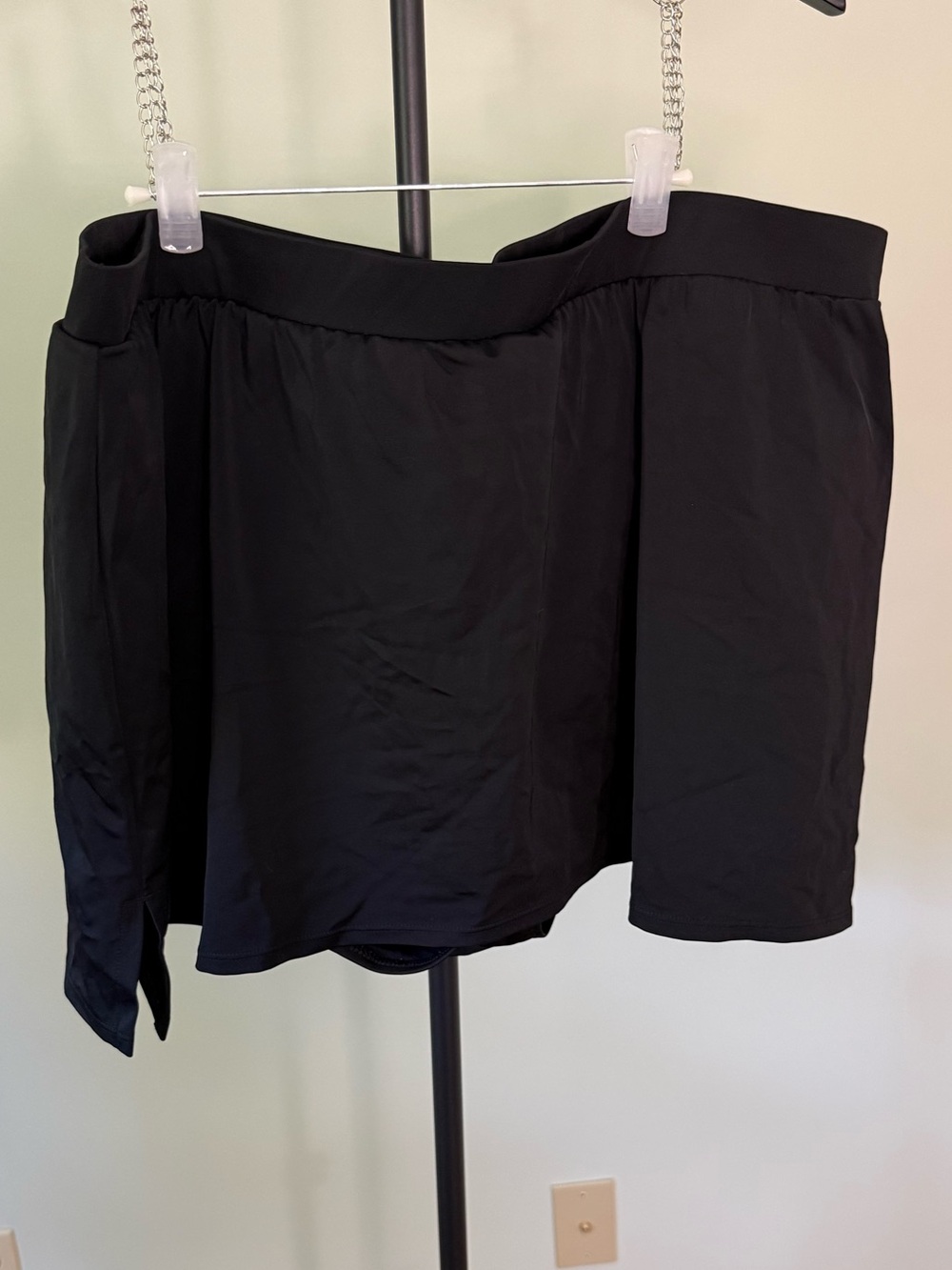 Cacique Black Swim Skirt Cover-Up | Size 26 | Side Slit | Plus Size